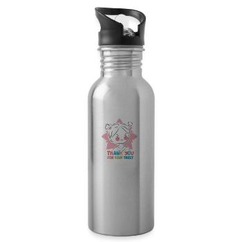 Thank you lovely gift for someone thanks giving - 20 oz Water Bottle - silver - Right