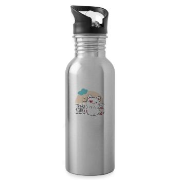 Thank you lovely gift for someone thanks giving - 20 oz Water Bottle - silver - Right