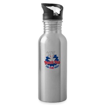 Thank you lovely gift for someone thanks giving - 20 oz Water Bottle - silver - Right