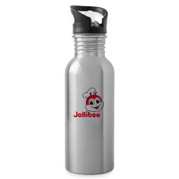 jollibee fast food chain - 20 oz Water Bottle - silver - Right