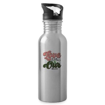 Love In Our Hearts Beer In Our Bellies - 20 oz Water Bottle - silver - Right
