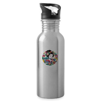 Japanese Art 5 - 20 oz Water Bottle - silver - Right