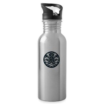 Japanese Art 4 - 20 oz Water Bottle - silver - Right