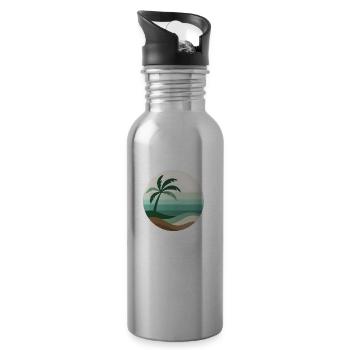 Serene Shoreline - 20 oz Water Bottle - silver - Right
