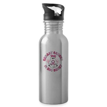 Breast Cancer Is Boo Sheet Halloween Breast Cancer - 20 oz Water Bottle - silver - Right