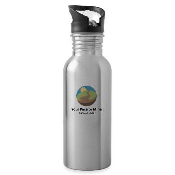 Your Pace Or Mine Running Group - Light Colors - 20 oz Water Bottle - silver - Right