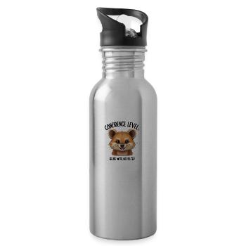 Confidence Level: Selfie with no Filter - Quokka - 20 oz Water Bottle - silver - Right