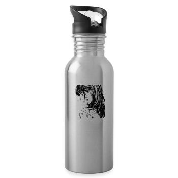 The beautiful girl's face - 20 oz Water Bottle - silver - Right