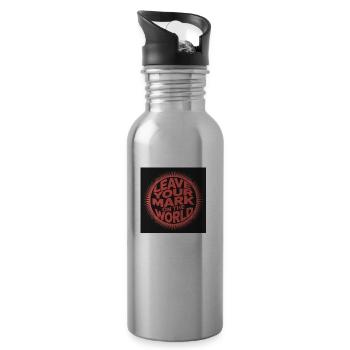 Leave Your Mark on the World - 20 oz Water Bottle - silver - Right