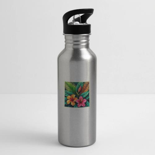 Tropical Hibiscus Bloom Art - 20 oz Water Bottle