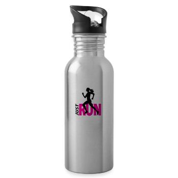 Running girl - 20 oz Water Bottle - silver - Right