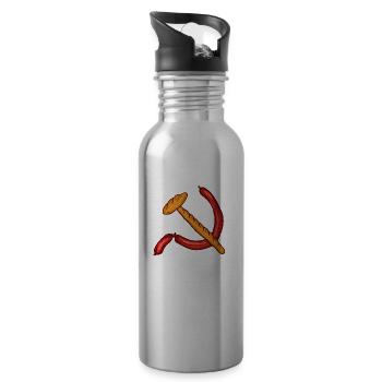 Bread With Mortadella Communism - 20 oz Water Bottle - silver - Right