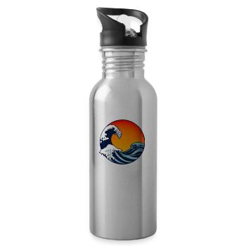 Ocean Wave Japanese Art - 20 oz Water Bottle - silver - Right