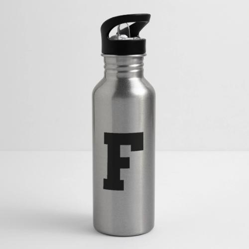 Varsity Letter F Athletic Monogram - 20 oz Water Bottle