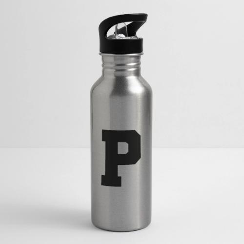 Varsity Letter P Athletic Alphabet Design - 20 oz Water Bottle