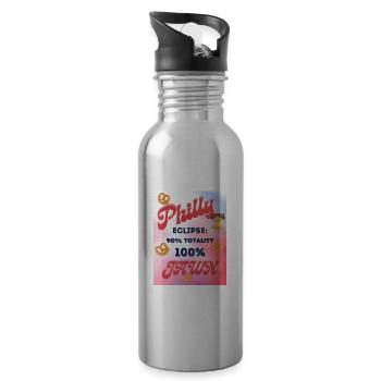 Solar Eclipse Philly Jawn - 20 oz Water Bottle - silver - Right