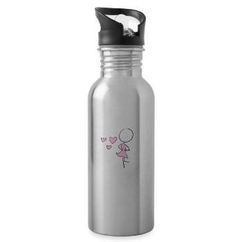 dancing female dance dress dancer - 20 oz Water Bottle - silver - Right