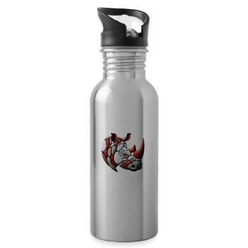 Rustic Terra Rhinoceros Pebble Art Piece - 20 oz Water Bottle - silver - Right