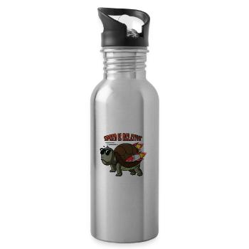 Speed is relative for a fast turtle with a turbo - 20 oz Water Bottle - silver - Right