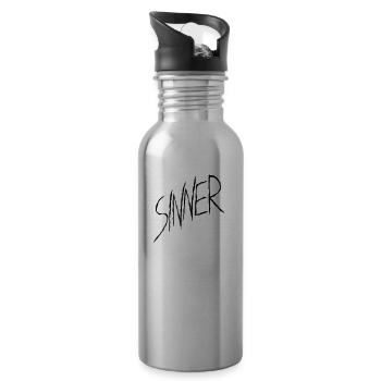 Sinner text design - 20 oz Water Bottle - silver - Right