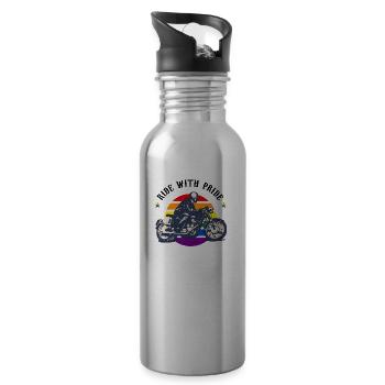 Ride With Pride Lgbtq Parade - 20 oz Water Bottle - silver - Right
