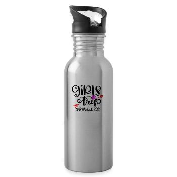 Bachelorette Party Girls Girls - 20 oz Water Bottle - silver - Right