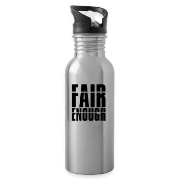 Fair Enough Logo - 20 oz Water Bottle - silver - Right