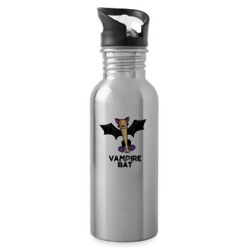 Vampire Bat Funny Baseball - 20 oz Water Bottle - silver - Right