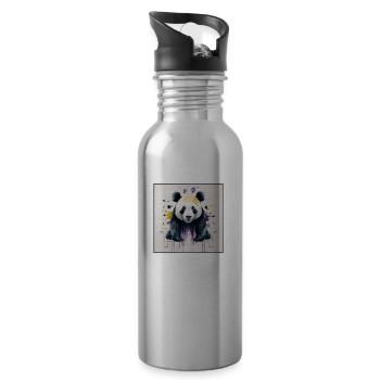 Cyberpunk Panda - 20 oz Water Bottle - silver - Right