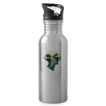 Nature’s Mind – A Green Perspective - 20 oz Water Bottle - silver - Right