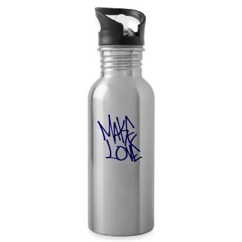 make love - 20 oz Water Bottle - silver - Right