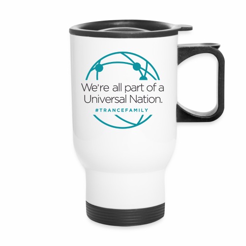 tshirt op wit blue 1 png - Travel Mug with Handle