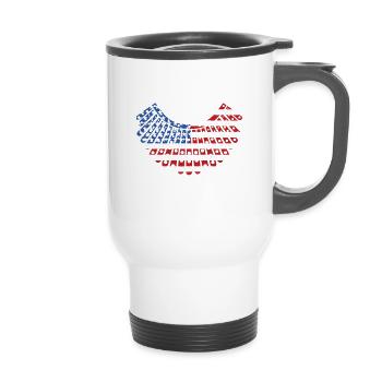 Vote We're Ruthless - 14 oz Travel Mug with Handle - white - Front