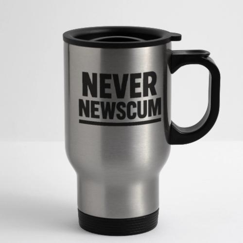 Never Newscum Design - Trump-Inspired Meme Apparel - 14 oz Travel Mug with Handle