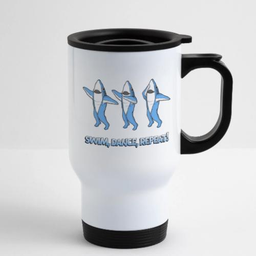 Dancing Sharks - Swim, Dance, Repeat - 14 oz Travel Mug with Handle