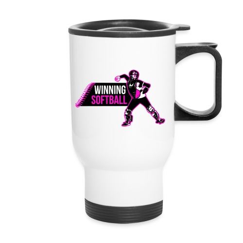 Winning Softball Color - 14 oz Travel Mug with Handle