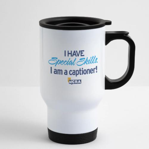109 3 Store Special skills captioner - 14 oz Travel Mug with Handle
