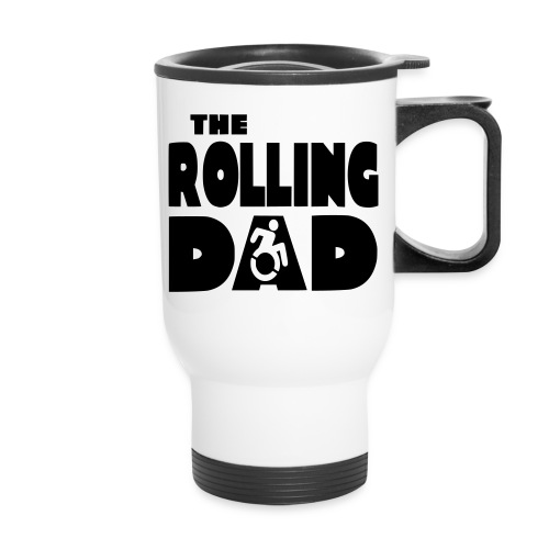 Rolling dad in a wheelchair - Travel Mug with Handle