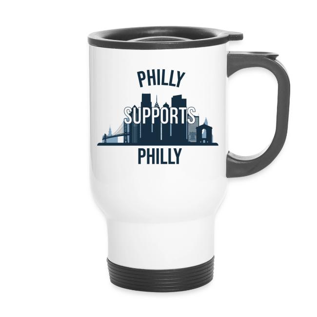Philly Supports Philly skyline blue transparentbg