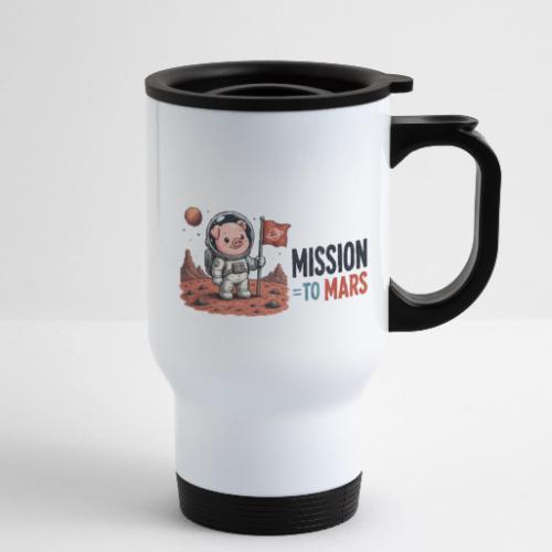 Mission To Mars Space Pig - 14 oz Travel Mug with Handle