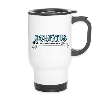 Aquarius Brainstorming 24/7 - 14 oz Travel Mug with Handle - white - Front