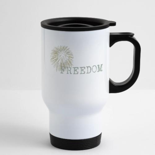 4th of July Celebration - 14 oz Travel Mug with Handle