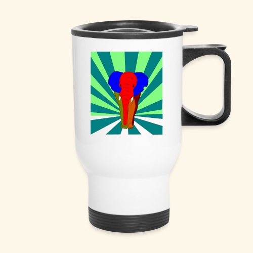 marching elephant colours - 14 oz Travel Mug with Handle