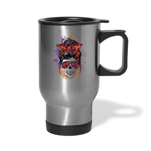 Hippie Skull - 14 oz Travel Mug with Handle