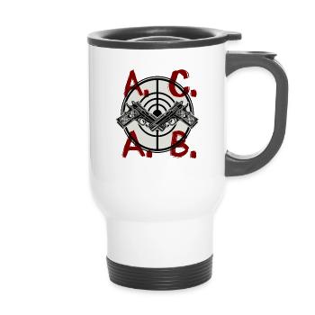 ACAB a.c.a.b. Soccer T-Shirt - 14 oz Travel Mug with Handle - white - Front