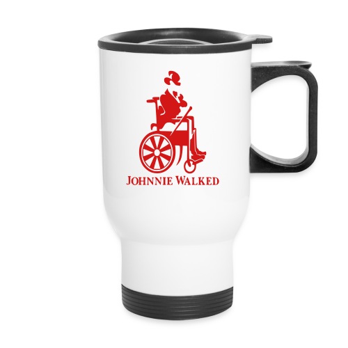 Johnnie Walked, Wheelchair fun, whiskey and roller - Travel Mug with Handle