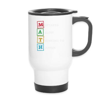 Mistakes Allow Thinking To Happen School Math - 14 oz Travel Mug with Handle - white - Front
