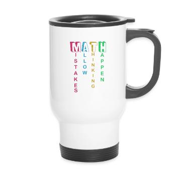 Mistakes Allow Thinking To Happen School Math - 14 oz Travel Mug with Handle - white - Front