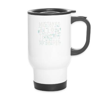 Mistakes Allow Thinking To Happen School Math - 14 oz Travel Mug with Handle - white - Front