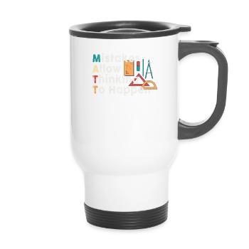 Mistakes Allow Thinking To Happen School Math - 14 oz Travel Mug with Handle - white - Front